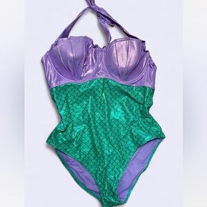Hot Topic Purple and Green Mermaid Swimsuit